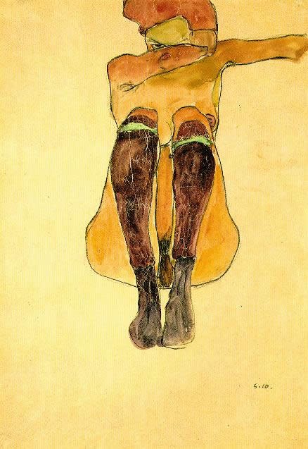 Egon Schiele Seated nude girl